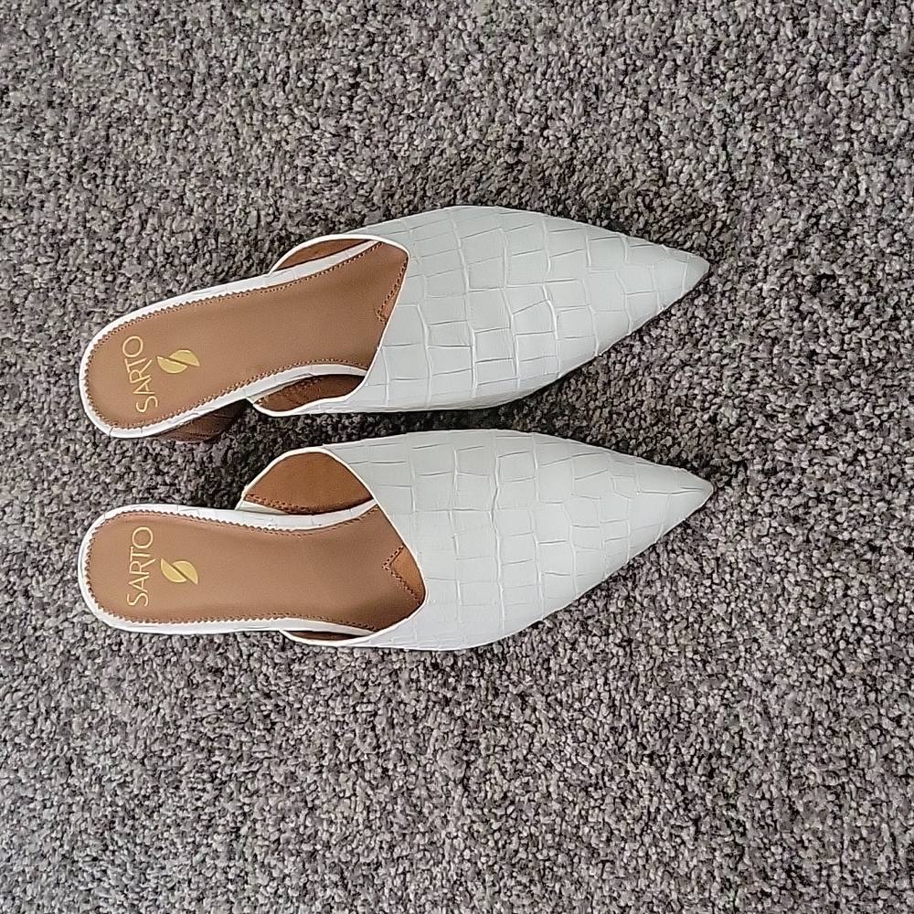 Franco Sarto White Mules